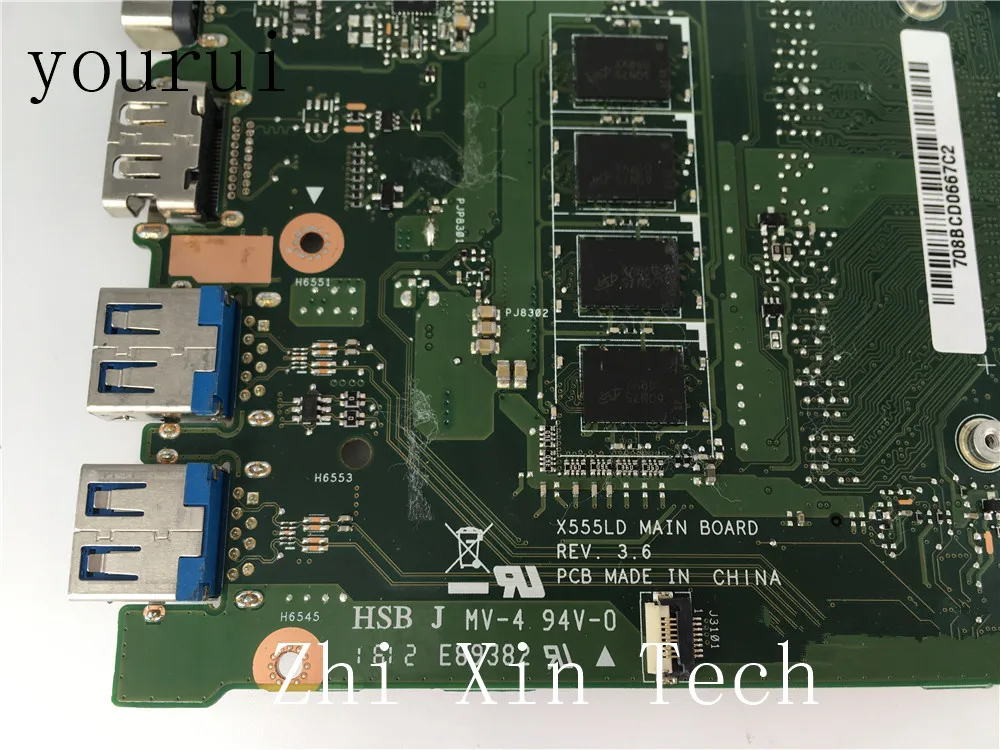  yourui For ASUS X555L X555LD Notebook Board REV 3.6 With i5-5200uCPU 4GB RAM Tested Working good
