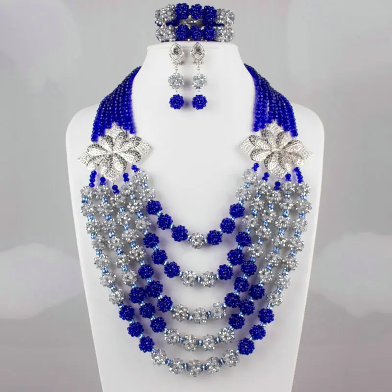 

Nigerian Wedding African Beads Jewelry Set Crystal Most Popular African Costume Jewelry Set C112-2