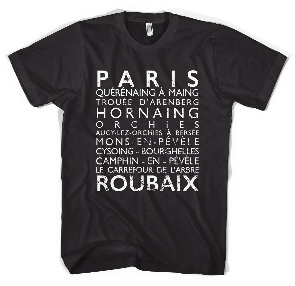 

Paris Roubaix Monuments Classics Pro Cycling T Shirt Mens Round Neck Short Sleeves Cotton T-shirt Summer Fashion Tops Clothing