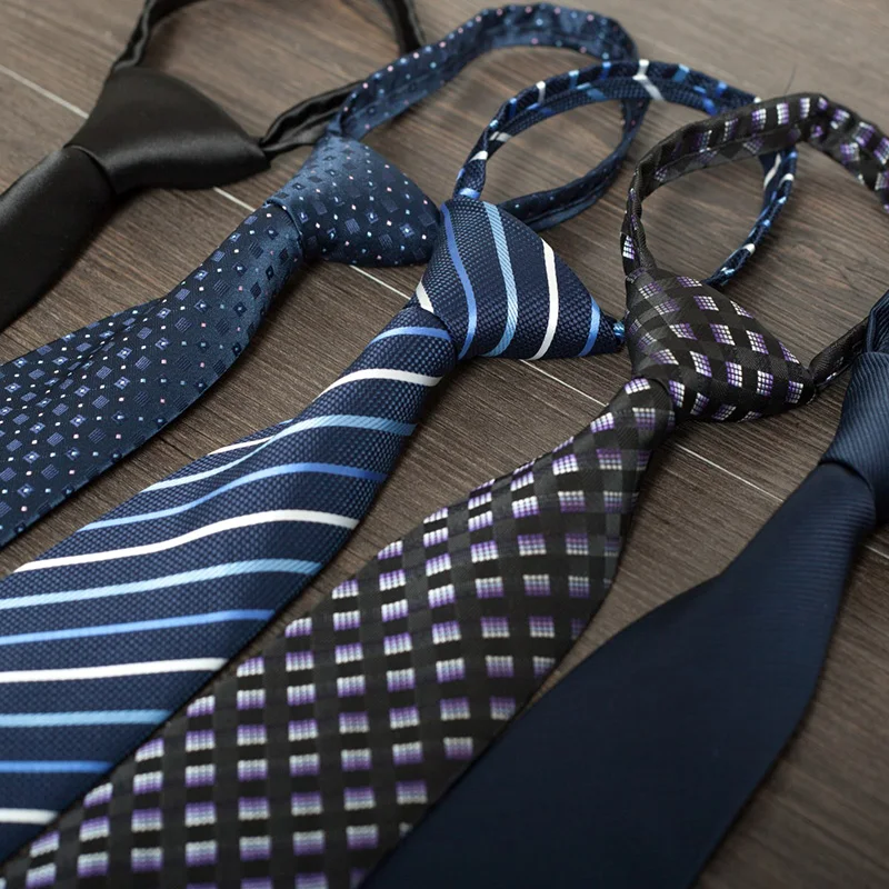 2016 Fashion 8cm Zipper Ties for Men Easy to Tie Men Wedding Business