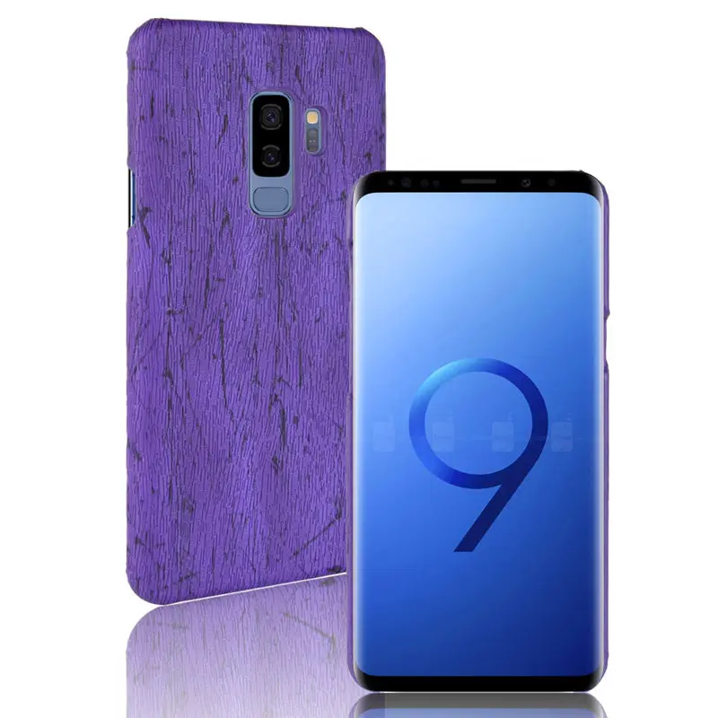 

SuliCase Leather Case for Samsung S 9 S9 Plus Wood Grain Phone Case Cover for Samsung Galaxy S 9 S9Plus S9+ Hard PC Frame Cover
