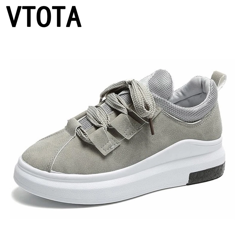 

VTOTA Sneakers Women Autumn Platform Casual Shoes Spring Zapatos Mujer Plataforma Lace-Up 2018 Black Wedges Shoes Woman H127