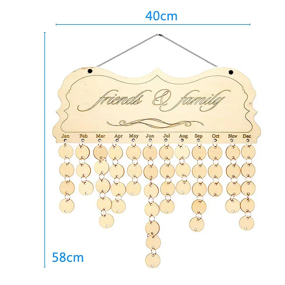 DIY деревянный календарь особенные даты Планерная доска подвесной Декор
