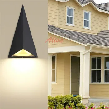 

Creative Durable Bright 3D Triangle Aluminum Led 9w Outdoor Wall Lamp For Garden Entrance Park Balcony Porch Light Free Shipping