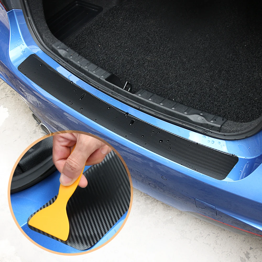 

1pcs 90*8.8cm Rear Bumper Protection Carbon Fiber Sticker For VW Volkswagen Golf 7 MK7 MK6 MK5 POLO jetta tiguan Accessories