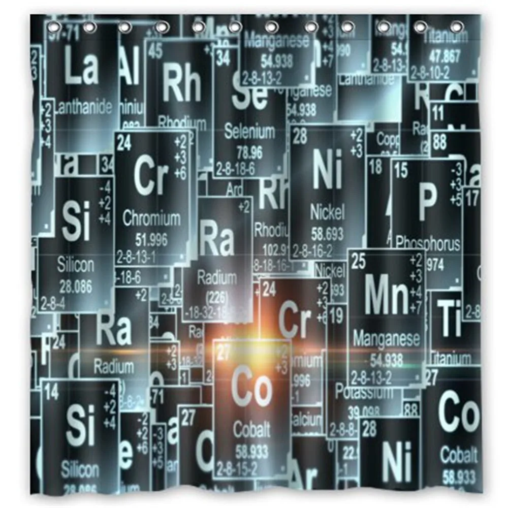 

Periodic Table of Elements Waterproof Bathroom Shower Curtain