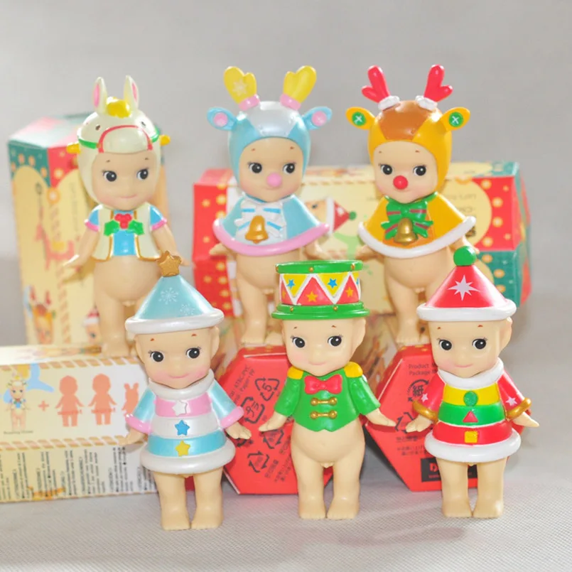 

Apaffa 8cm Christmas Sonny Angel Model Kewpie Toy Christmas Tree Action Figure Toy Collectible Gift For Children