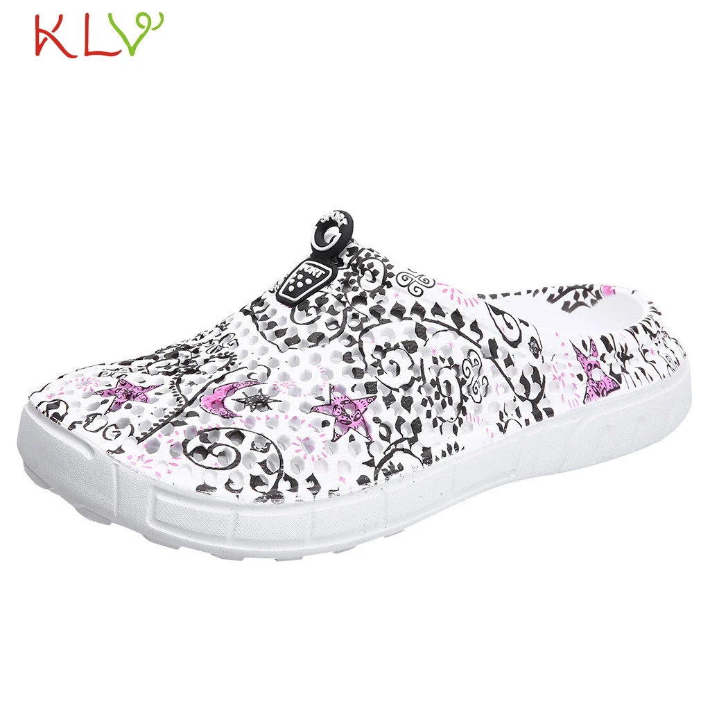 

Summer Slippers Women Beach Breathable Hole Hollow Non-Slip Home Sandal Outdoor Ladies Casual Shoes Flats Zapatillas Mujer 19F26