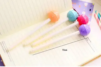 

creative Lollipop gel pen cute cartoon stationery prize gift kawaii office writing student pen needle black ink pen 0.5mm 48pc