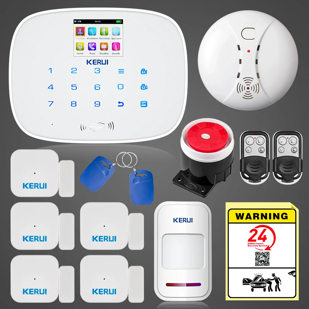 KERUI Kit d'alarme domestique sans fil WiFi GSM antivol avec