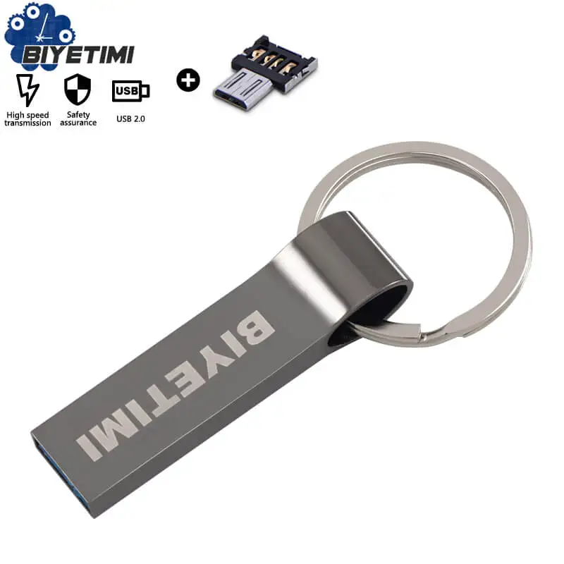 Biyetimi usb накопитель 64 Гб металлический брелок для ключей Флеш 16 портативный