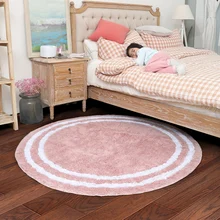 Мягкий хлопковый круглый ковер, домашний журнальный столик для гостиной, простой скандинавский компьютерный стул, коврик для пола, ковер для украшения дома