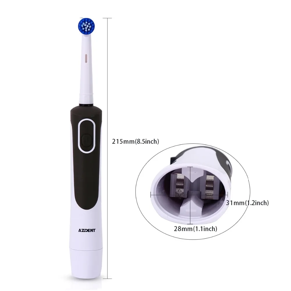 AZDENT Electric Toothbrush for Adults Toothbrush Rotating Type Teeth Tooth Brush Battery Teeth Whitening with Replacement Heads AZDENT Electric Toothbrush for Adults Toothbrush Rotating Type Teeth Tooth Brush Battery Teeth Whitening with Replacement Heads