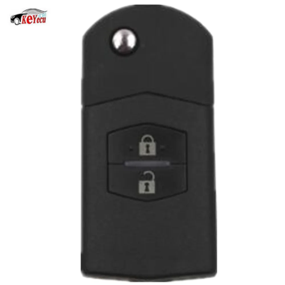 

KEYECU Folding Keyless Entry Remote Car Key Fob 2 Button 315MHz 4D63 Chip for Mazda M3 M6 2006-2010 Part # KR55WK43451
