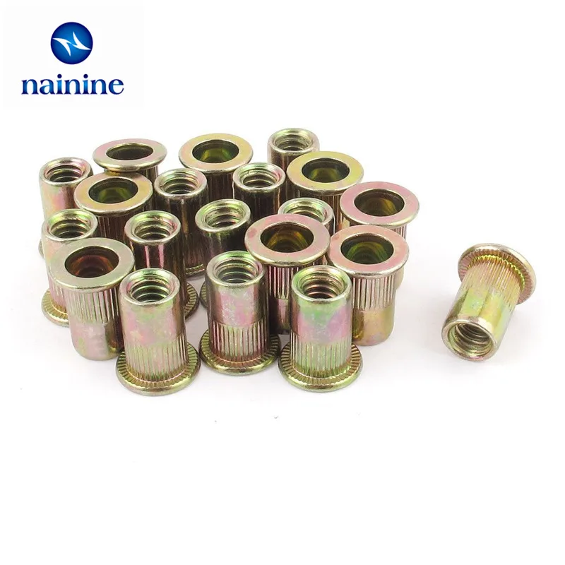 Flat Head Rivet Nut M3 M4 M5 M6 M8 M10 Cap Knurled Nuts Rivnut Threaded