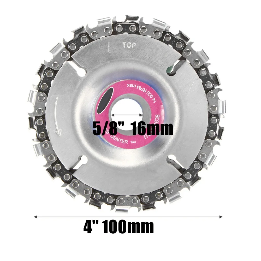 

22 Teeth Grinder Chain Disc Wood Carving Disc 4 Inch For 100/115mm Angle Grinder