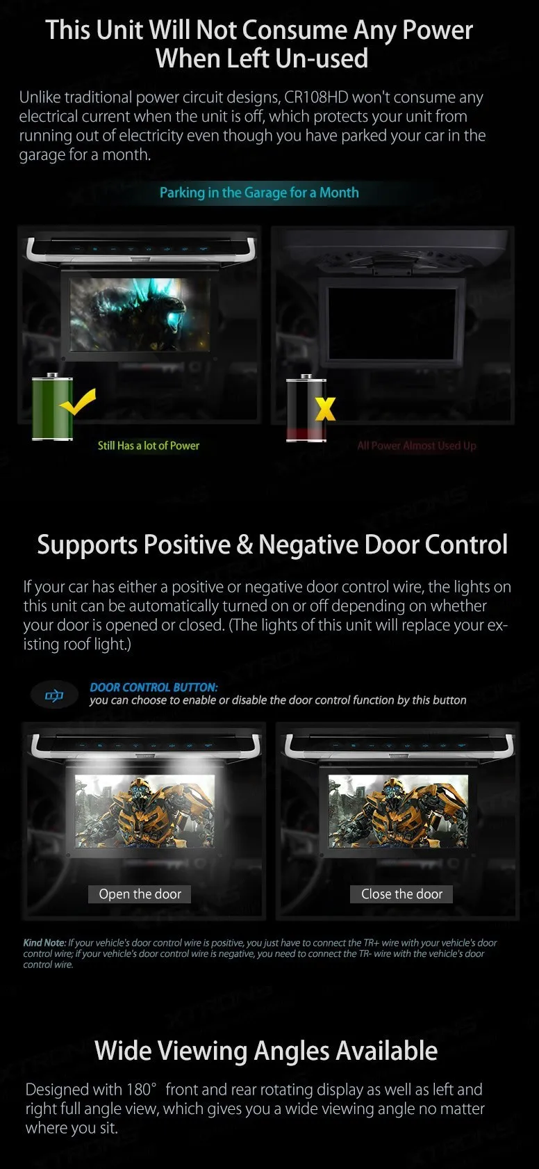 Top Xtrons 10.1" HD Digital TFT Car Roof Monitor DVD car roof flip down monitor SD/ USB/thin stylish design with 2pcs IR headphones 4 Top Xtrons 10.1" HD Digital TFT Car Roof Monitor DVD car roof flip down monitor SD/ USB/thin stylish design with 2pcs IR headphones 4