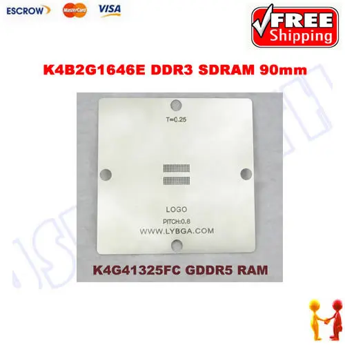 New arrival! BGA Reballing 90mm * 90mm PS4 Stencil K4G41325FC GDDR5 RAM, match with 0.25mm solder balls freeshipping 100% new intel 82801hbm ic chipset with bga stencil 90mm nh82801hbm