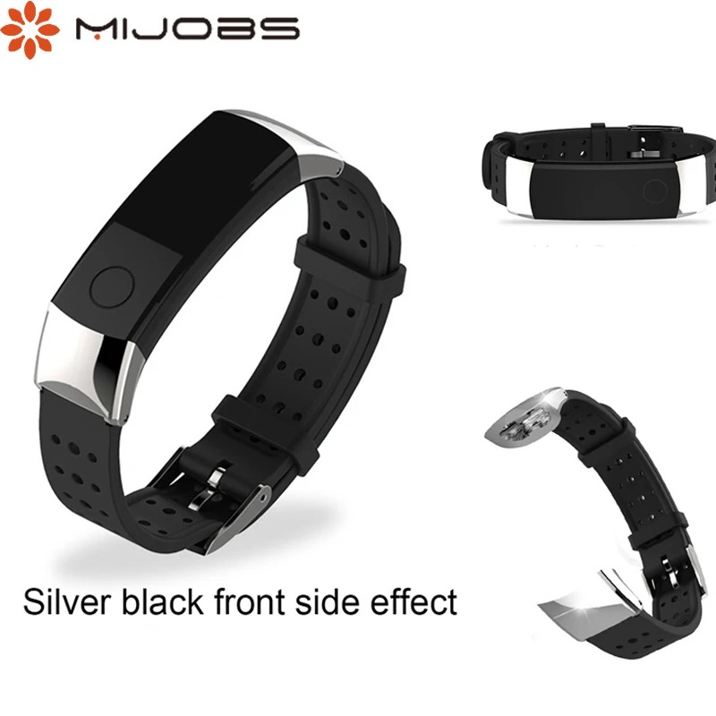 

Mijobs Mi Band 4/3 Wrist Strap For Huawei Honor Band 4 3 Replace Accessories Band Stainless Steel Buckle Smart Bracelet Strap
