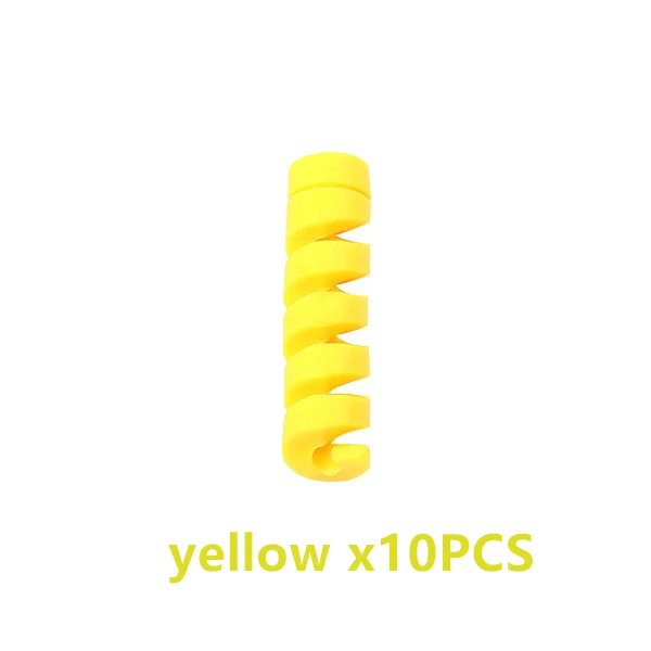 10 шт. спиральная трубка кабель протектор намотки провода USB кабель Органайзер держатель saver протетор для iPhone samsung xiaomi кабель - Цвет: Цвет: желтый