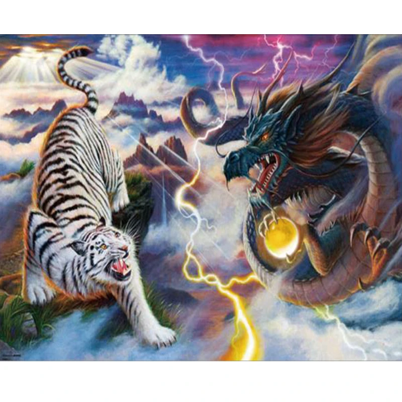 Naga Dan Harimau Di Tempur 5d Diy Diamond Lukisan Cross Stitch Diamond Bordir Mosaik Diamond Dekorasi Rumah Berlian Lukisan Cross Stitch Aliexpress