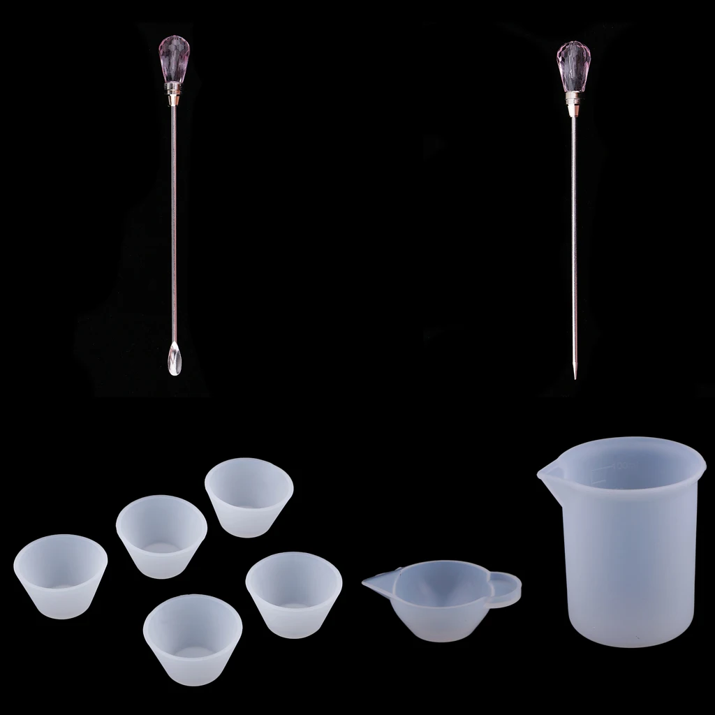 9 шт. прозрачный силиконовый многоразовые жидкий Эпоксид полимер распределения смешивания мерные чашки набор для ремесленничества литья