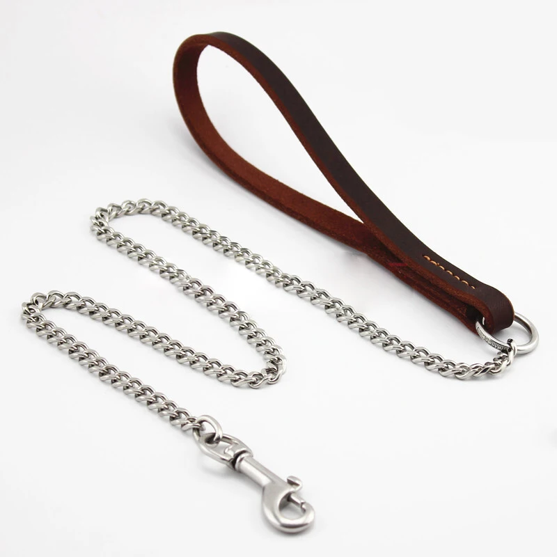 

Stainless steel dog chain Pet leash Heavy Metal Chrome Pet Slip Leads Labrador Golden Retriever For small Medium Large dog AYOUA