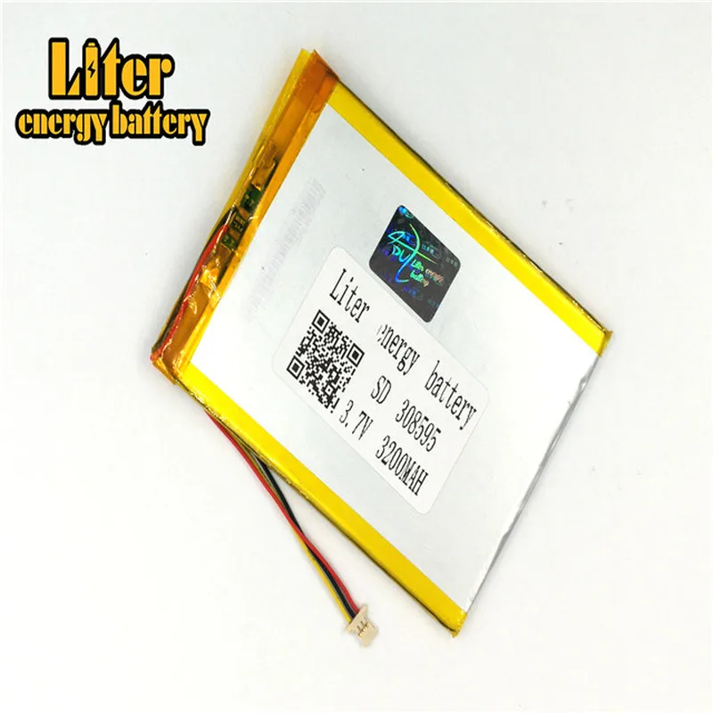 Разъем 1 0-3 P 308595 3 7 V 3200mah ультра тонкие lipo батареи перезаряжаемые литий-ионный