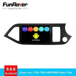 FUNROVER android 9,0 автомобильный dvd-плеер с двумя цифровыми входами для KIA Picanto Moring 2011-2017 для правостороннего движения радио gps Навигация стерео