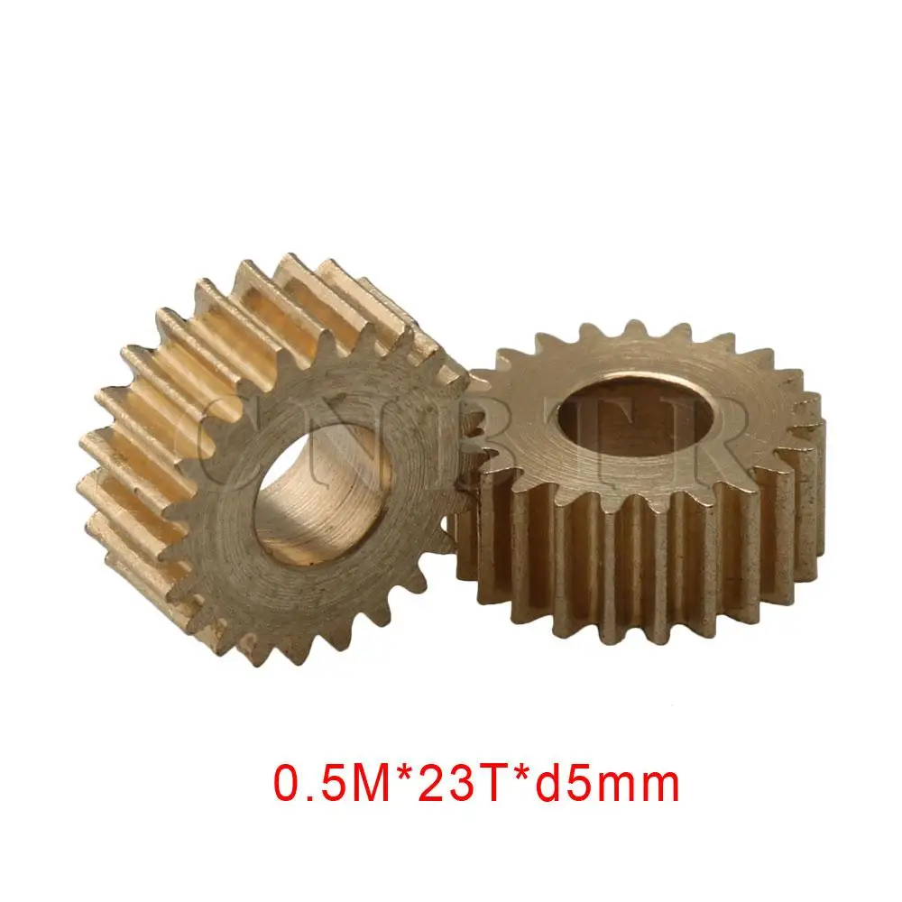 

CNBTR 0.5 Modulus 23 Teeth Copper Motor Pinion Gear for DIY Pack of 2