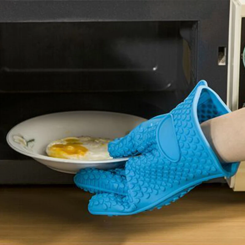Anti slip Silicone Oven Gloves Pot Holder Heat Resistant Oven Gloves