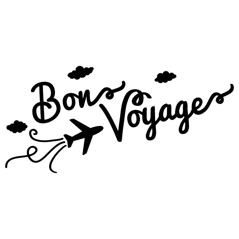 Family Wall Decal Quotes Bon Voyage Vinyl Wall Stickers For Livingroom Plane Cloud Pattern Interior Home Decor Diy Mural Syy930 Vinyl Wall Stickers Wall Stickerstickers For Aliexpress