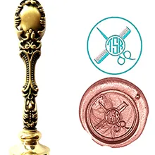 Ножницы гребень Логотип Роскошные Винтаж Воск печать Марки комплект свадебные приглашения уплотнения Марки