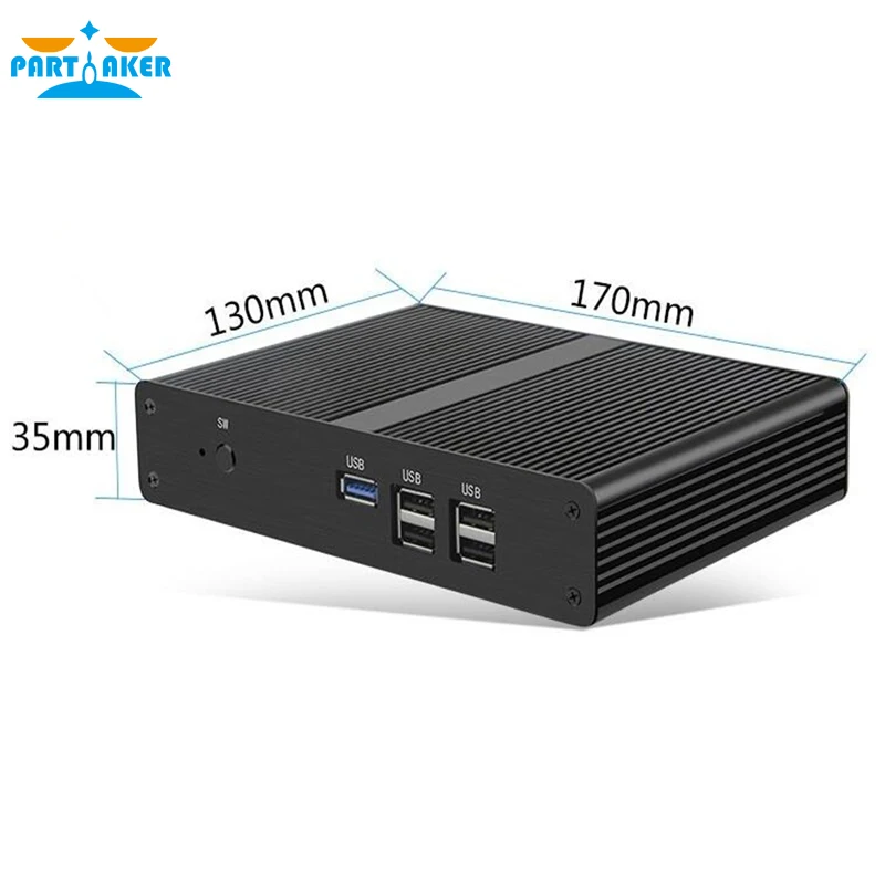 Мини компьютер без вентилятора P4 Intel Celeron J1800 двухъядерный J1900 четырехъядерный 2 0