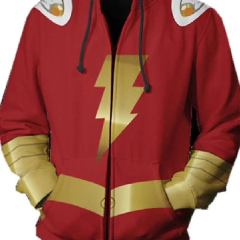 Shazam костюмы для косплея Билли Бэтсон Супермен толстовки с капюшоном 3D принтом на