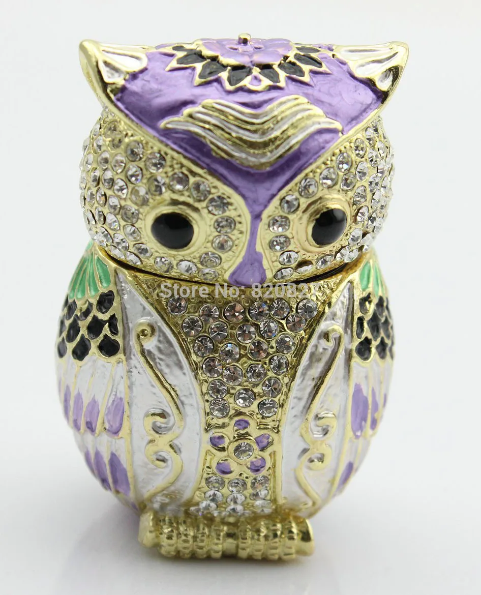 

Free Shipping Exquisite Owl Trinket Jewelry Box Trinket