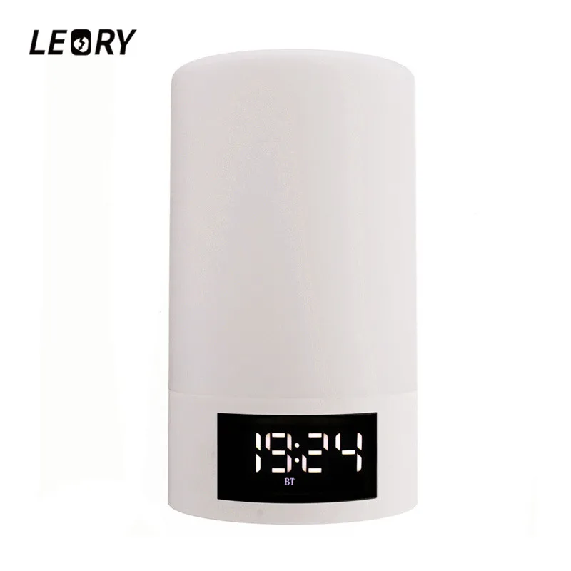 

LEORY New Arrival bluetooth Speaker LED Light FM Radio Alarm Clock Multifunction Music Speaker for Iphone for HUAWEI Smartphones