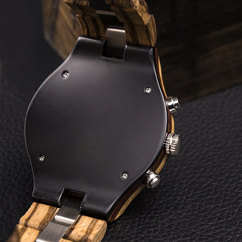 BOBO BIRD Men Watch Wood Luxury Stylish Watches Timepieces Chronograph Military Quartz Great Men's Gift relogio masculino W-R22