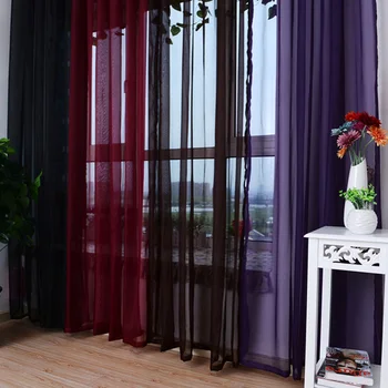 

European and American Style Solid White Color Tulle Curtains for Bedroom Living Room Yarn Window Treatments Sheer Kitchen Drape