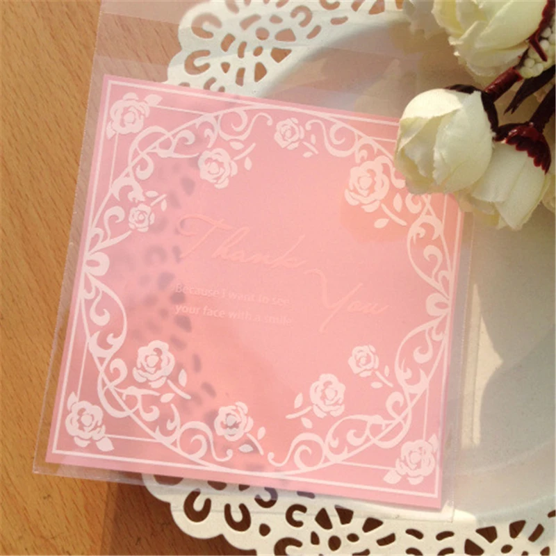 Cute Transparent Baby Shower Baking Food Biscuit Cookie Self Adhesive Small Packaging Package Bakery Plastic Candy Bag