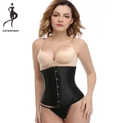 Черный/телесный Женская талии Cincher Shaper 26 сталь костей грудью талии обучение корсет Размеры XXS-2XL 8001