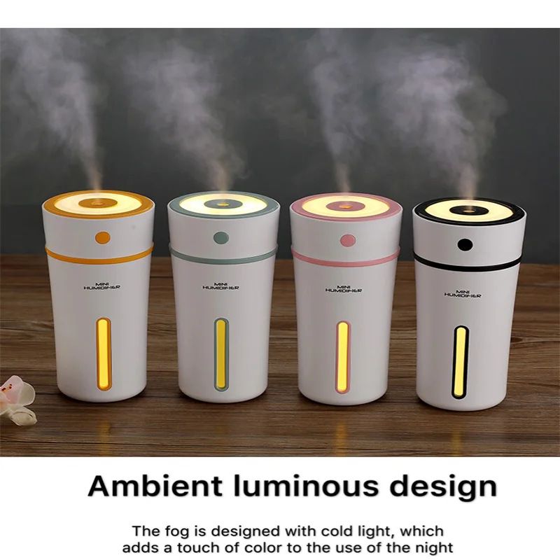 

New Arrival Large Capacity Heart Cup Humidifier And Household Silent Ultrasonic Mini Night Light