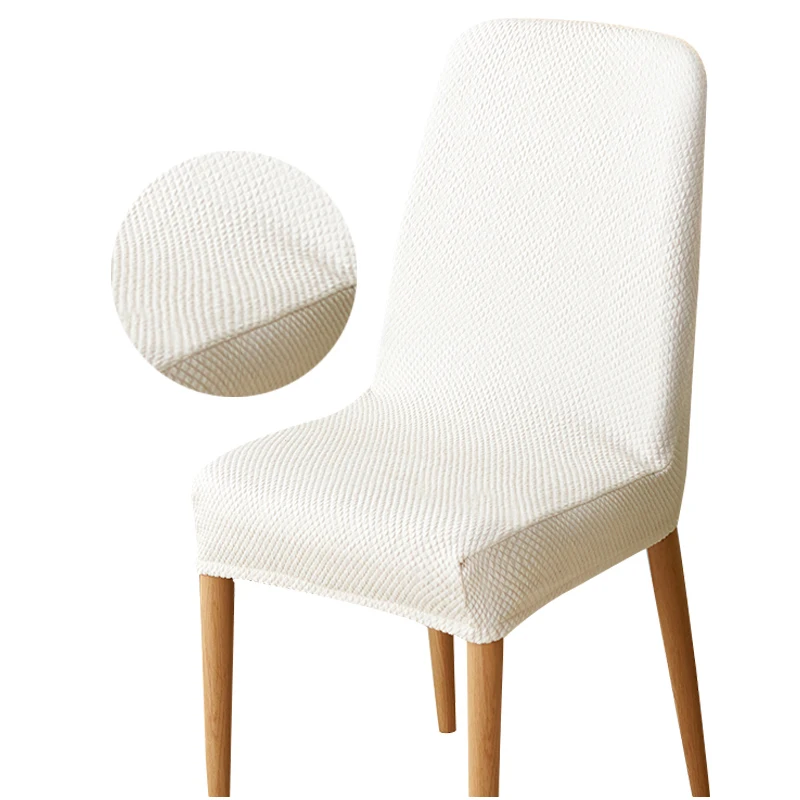 

2019 Strech Chair Cover Solid Color Thick elastic Fabric for Dining Meeting Weeding Chair