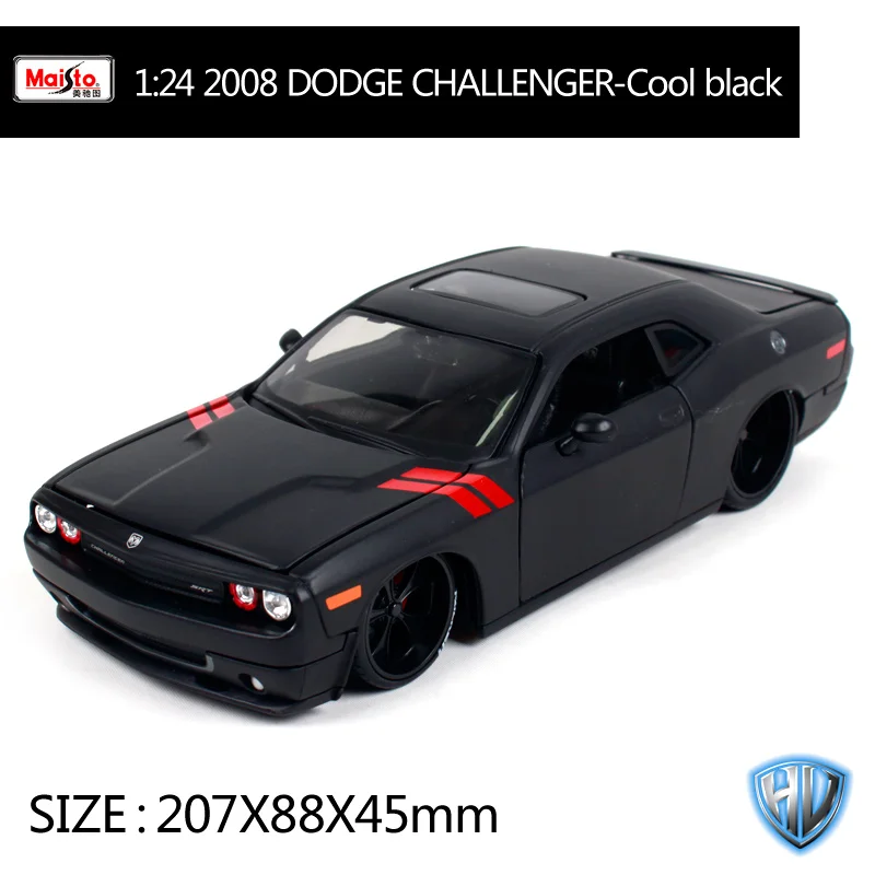 Maisto 1:24 2008 DODGE Challenger модифицированная версия модели автомобиля крутая черная литая под давлением модель автомобиля игрушка Новинка в коробке - Цвет: 32529