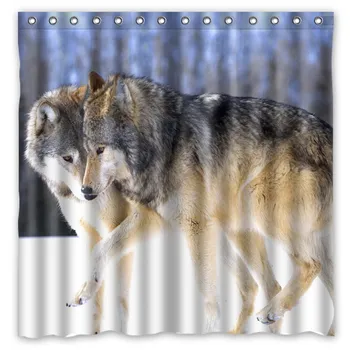 

Wolf Shower Curtain Waterproof Fabric Curtain For The Bathroom Polyester Bath Screen Shower Room Product 180x180cm