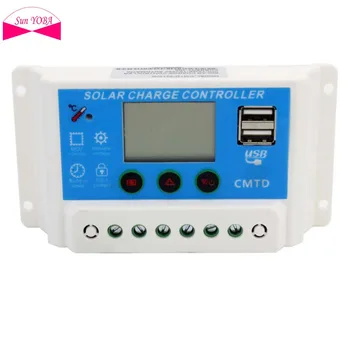 

PWM Solar Panel Charge Controller 12V/24V AUTO 10A LCD With Dual USB 5V chargers 10A solar regulator