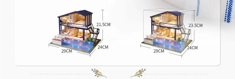 Casa de Boneca Móveis de Madeira Caixa em Miniatura Casa de Bonecas Brinquedos para Crianças Casa Faça Você Mesmo Puzzle Montar 3d Miniaturas s Kits Presente Aniversário 15 diy caixa em miniatura puzzle montar 3d