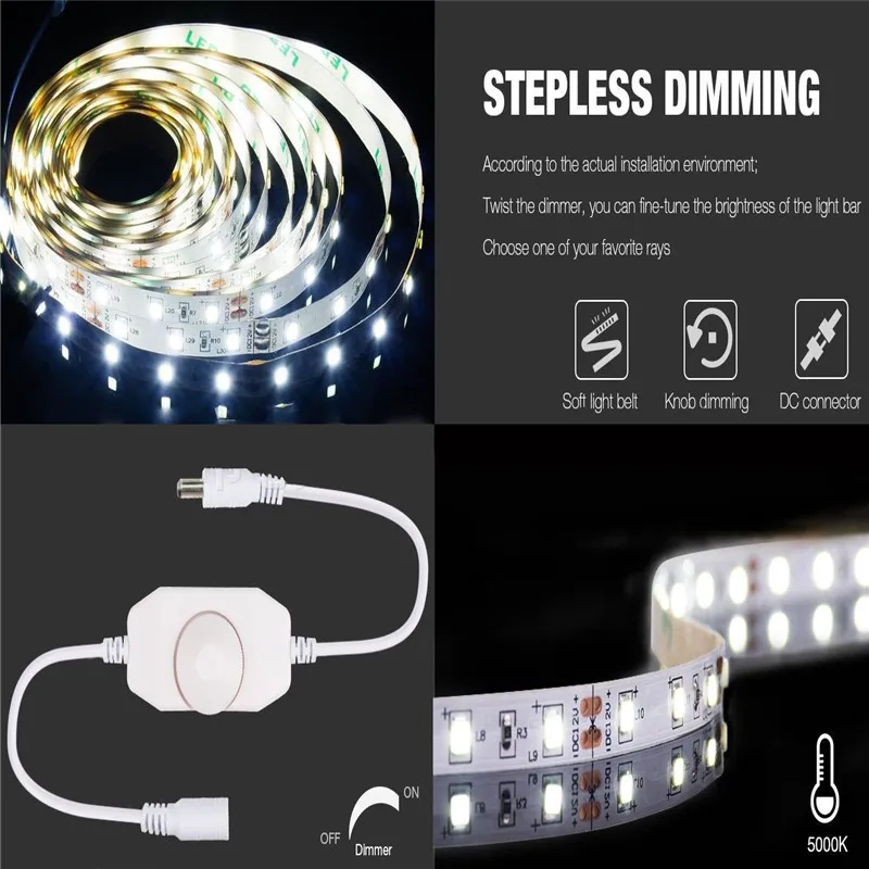  New 240 LEDs Makeup Mirror Vanity Mirror Light with Dimmer Power Supply For Dressing Table With Man