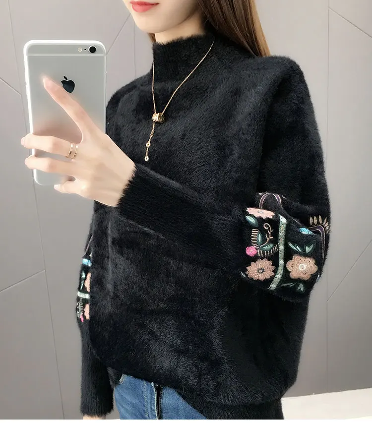 Women Knitted Sweater And Pullovers Korean Fashion Style Turtleneck Sweaters Autumn And Winter New Wool Yellow Sweater