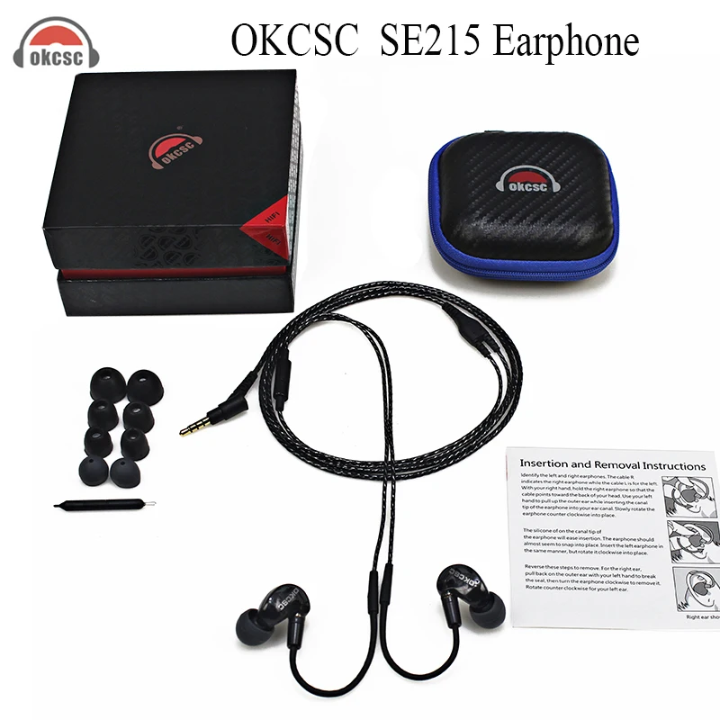 

2017 new OKCSC SE215 Dual Dynamic Driver Professional auriculares earphones sports earbuds fone de ouvido in ear earphone